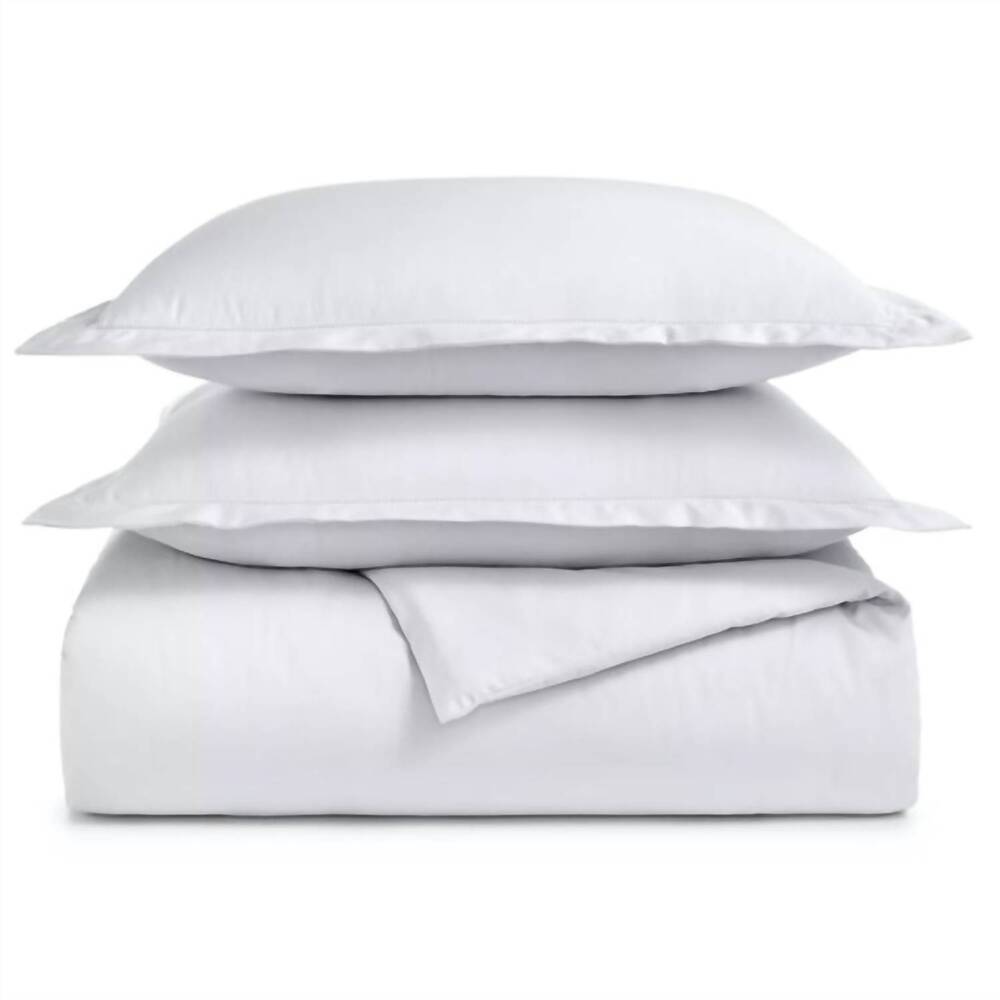 NEW CHARTER CLUB LUXURY 550 thread count cotton duvet cover set twin size in whi